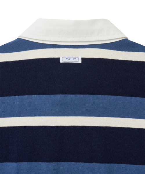YALE(イェール)の「ストライプラグビーピケ長袖Tシャツ_ネイビー(Tシャツ/カットソー・レディース・その他・SMALL/MEDIUM/LARGE/X-LARGE)」の4枚目の写真