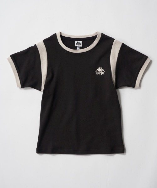 Kappa(カッパ)の「メッセージ半袖Tシャツ(Tシャツ/カットソー・レディース・ブラック/カーキ・LARGE/MEDIUM/SMALL)」の1枚目の写真