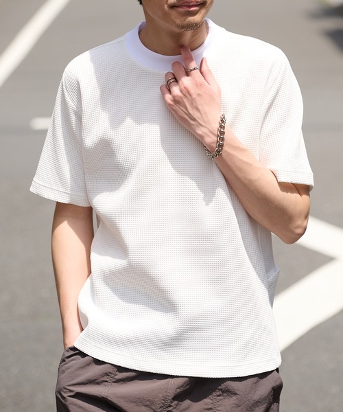 narifuri】マルチワッフルクルーネックTシャツ NF1174（Tシャツ