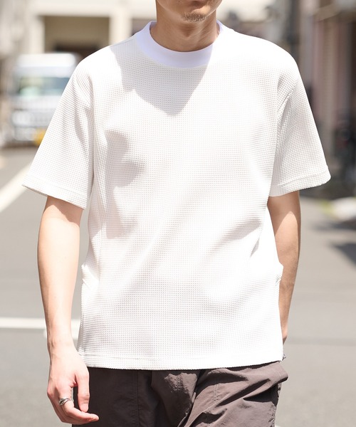 narifuri(ナリフリ)の「【narifuri】マルチワッフルクルーネックTシャツ NF1174(Tシャツ/カットソー・メンズ・ブラック/カーキ/ライトグレー/ホワイト/チャコールグレー/ターコイズブルー・S/M/L/XL/XS)」の20枚目の写真