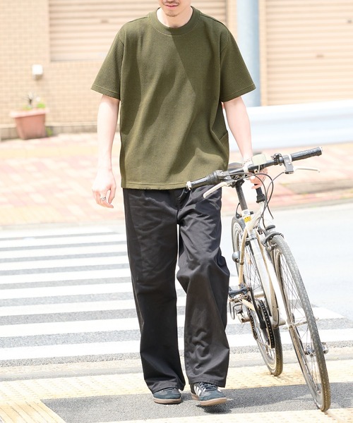 narifuri(ナリフリ)の「【narifuri】マルチワッフルクルーネックTシャツ NF1174(Tシャツ/カットソー・メンズ・ブラック/カーキ/ライトグレー/ホワイト/チャコールグレー/ターコイズブルー・S/M/L/XL/XS)」の12枚目の写真