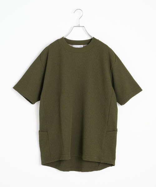 narifuri(ナリフリ)の「【narifuri】マルチワッフルクルーネックTシャツ NF1174(Tシャツ/カットソー・メンズ・ブラック/カーキ/ライトグレー/ホワイト/チャコールグレー/ターコイズブルー・S/M/L/XL/XS)」の14枚目の写真