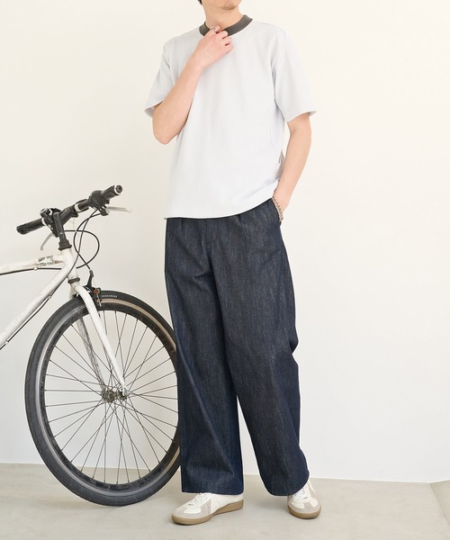 narifuri(ナリフリ)の「【narifuri】マルチワッフルクルーネックTシャツ NF1174(Tシャツ/カットソー・メンズ・ブラック/カーキ/ライトグレー/ホワイト/チャコールグレー/ターコイズブルー・S/M/L/XL/XS)」の7枚目の写真