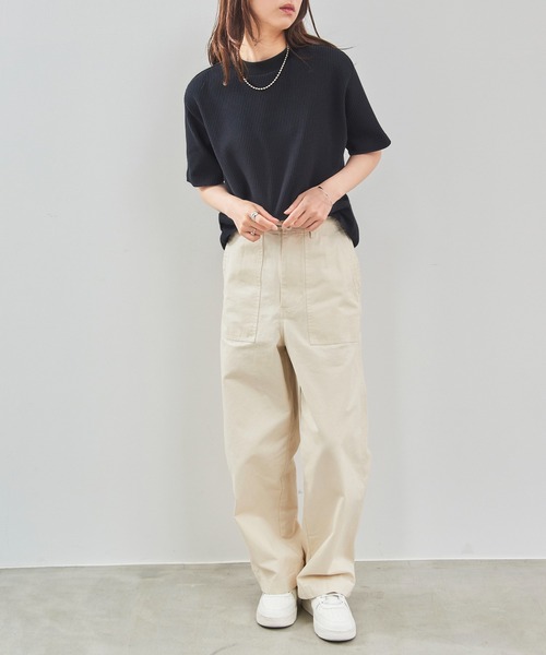 narifuri(ナリフリ)の「【narifuri】マルチワッフルクルーネックTシャツ NF1174(Tシャツ/カットソー・メンズ・ブラック/カーキ/ライトグレー/ホワイト/チャコールグレー/ターコイズブルー・S/M/L/XL/XS)」の16枚目の写真
