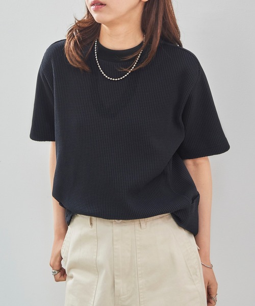 narifuri(ナリフリ)の「【narifuri】マルチワッフルクルーネックTシャツ NF1174(Tシャツ/カットソー・メンズ・ブラック/カーキ/ライトグレー/ホワイト/チャコールグレー/ターコイズブルー・S/M/L/XL/XS)」の15枚目の写真