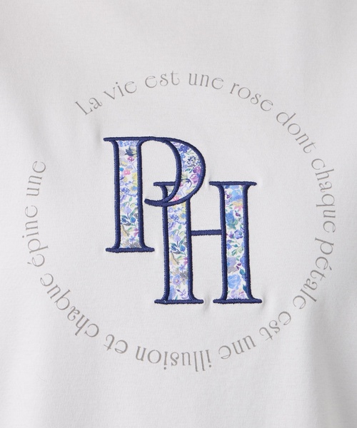 Petit Honfleur(プチオンフルール)の「【Liberty】リバティプリントロゴ刺しゅうTシャツ【オーガニックコットンブレンド・UVカット・接触冷感】(Tシャツ/カットソー・レディース・グレー/ホワイト・M/L)」の15枚目の写真