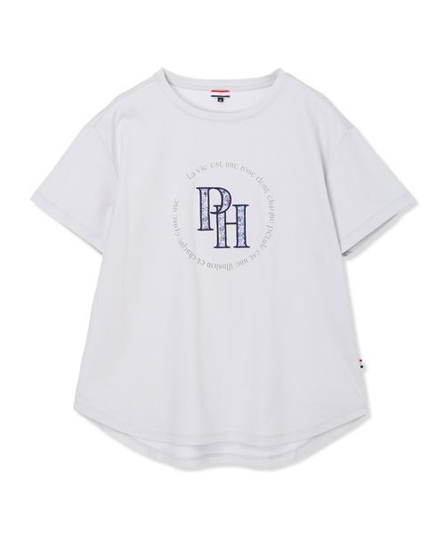 Petit Honfleur(プチオンフルール)の「【Liberty】リバティプリントロゴ刺しゅうTシャツ【オーガニックコットンブレンド・UVカット・接触冷感】(Tシャツ/カットソー・レディース・グレー/ホワイト・M/L)」の16枚目の写真