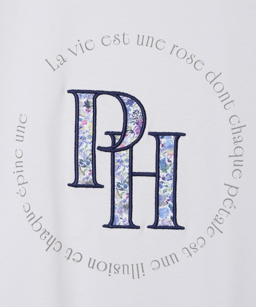 Petit Honfleur(プチオンフルール)の「【Liberty】リバティプリントロゴ刺しゅうTシャツ【オーガニックコットンブレンド・UVカット・接触冷感】(Tシャツ/カットソー・レディース・グレー/ホワイト・M/L)」の21枚目の写真