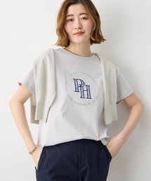 【Liberty】リバティプリントロゴ刺しゅうTシャツ【オーガニックコットンブレンド・UVカット・接触冷感】