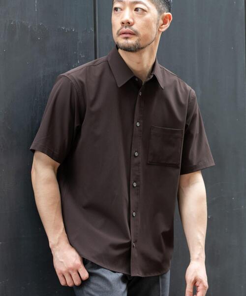 URBAN RESEARCH ROSSO MEN(アーバンリサーチロッソメン)の「『WEB限定』『XLサイズあり』『吸水速乾』Air Stretch レギュラーカラーシャツ(シャツ/ブラウス・メンズ・ブラック/ブラウン/ネイビー/チャコールグレー・X-LARGE/LARGE/MEDIUM/SMALL)」の3枚目の写真