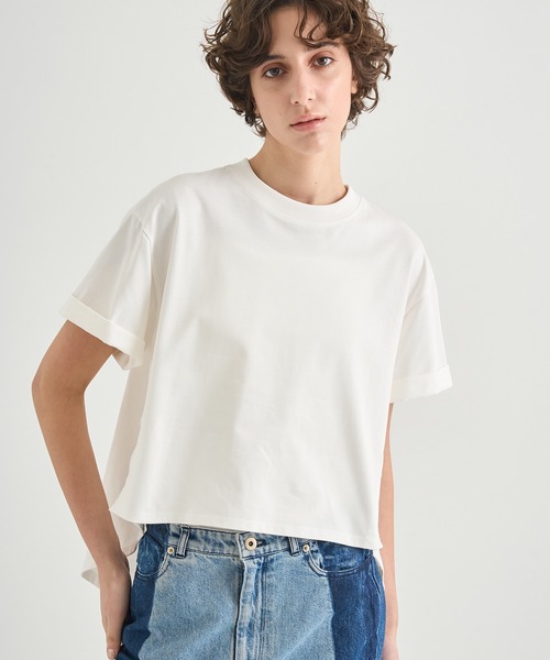 CITY TOKYO(シティトウキョウ)の「【CITY TOKYO/シティートウキョウ】High Low Design Tops/ハイローデザイントップス(Tシャツ/カットソー・レディース・ライトブルー/ホワイト/ブラック・FREE)」の2枚目の写真