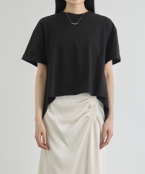 CITY TOKYO(シティトウキョウ)の「【CITY TOKYO/シティートウキョウ】High Low Design Tops/ハイローデザイントップス(Tシャツ/カットソー・レディース・ライトブルー/ホワイト/ブラック・FREE)」の10枚目の写真