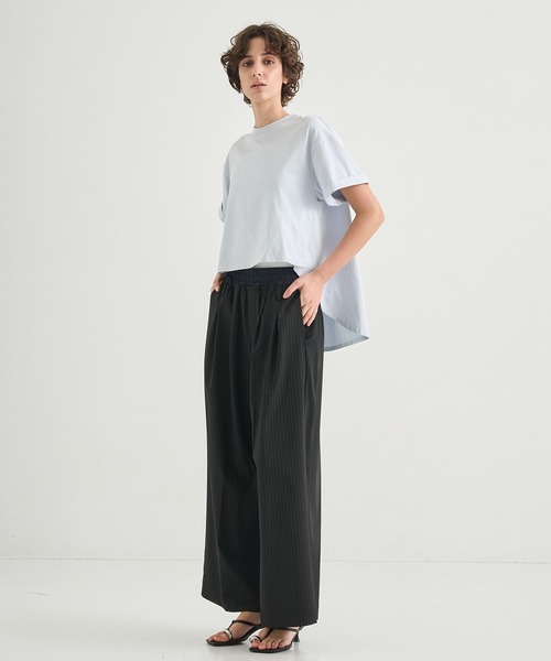 CITY TOKYO(シティトウキョウ)の「【CITY TOKYO/シティートウキョウ】High Low Design Tops/ハイローデザイントップス(Tシャツ/カットソー・レディース・ライトブルー/ホワイト/ブラック・FREE)」の13枚目の写真