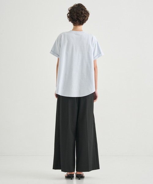 CITY TOKYO(シティトウキョウ)の「【CITY TOKYO/シティートウキョウ】High Low Design Tops/ハイローデザイントップス(Tシャツ/カットソー・レディース・ライトブルー/ホワイト/ブラック・FREE)」の4枚目の写真