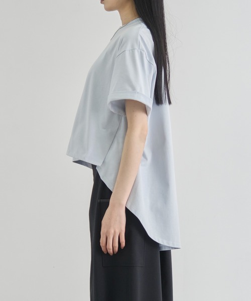 CITY TOKYO(シティトウキョウ)の「【CITY TOKYO/シティートウキョウ】High Low Design Tops/ハイローデザイントップス(Tシャツ/カットソー・レディース・ライトブルー/ホワイト/ブラック・FREE)」の8枚目の写真