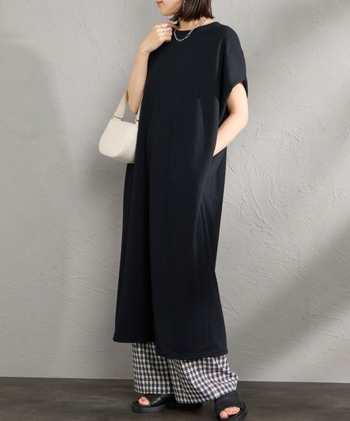 mizuiroind（ミズイロインド）の「[mizuiro ind/ミズイロインド] フリース ノースリーブロングワンピース（ワンピース・レディース・ブラック/グレー・F）」の2枚目の写真