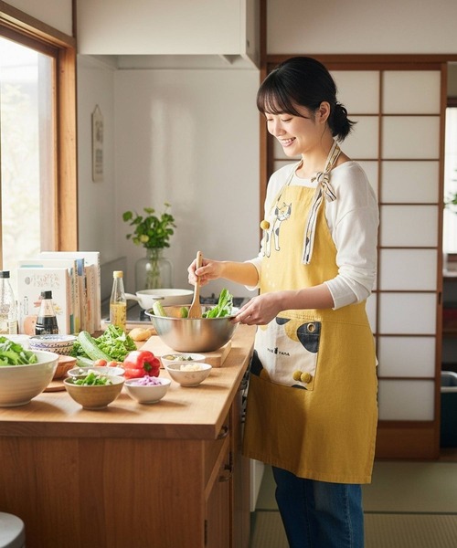 BACKYARD FAMILY(バックヤードファミリー)の「アンドパッカブル andpackable エプロン(エプロン・レディース・ライトブラック/ブルーグレー/オレンジ・FREE)」の4枚目の写真