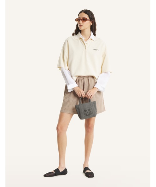 Maison Kitsune（メゾンキツネ）の「MAISON KITSUNE PARIS OVERSIZE POLO（ポロシャツ・レディース・ベージュ・L/M/S）」の4枚目の写真