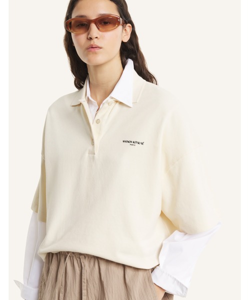 Maison Kitsune（メゾンキツネ）の「MAISON KITSUNE PARIS OVERSIZE POLO（ポロシャツ・レディース・ベージュ・L/M/S）」の6枚目の写真