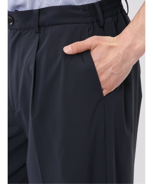 TAKA-Q(タカキュー)の「パンツ メンズ ストレッチ 軽量 ややゆったり ワイド トラウザー ワンタック イージー セットアップ可能 ナイロン混(チノパンツ・メンズ・ブラウン/ネイビー・S/MEDIUM/LARGE/X-LARGE)」の4枚目の写真
