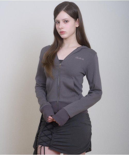BELLIALEU(ベルリアル)の「BELLA HOOD ZIP UP DARK GRAY(パーカー・レディース・その他・FREE)」の1枚目の写真