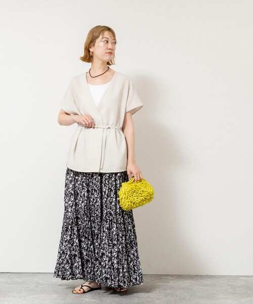 NOLLEY’S Sophi（ノーリーズソフィ）の「ウォッシャブルスラブメッシュフレンチジレ（ベスト・レディース・ベージュ/ブラック・38）」の19枚目の写真