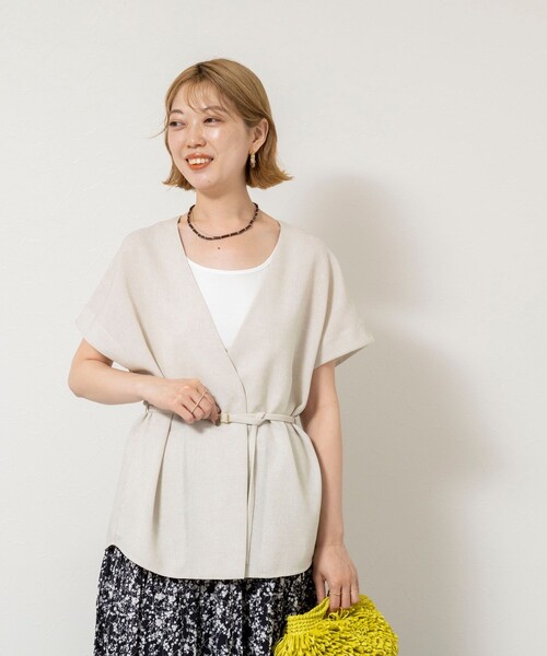 NOLLEY’S Sophi（ノーリーズソフィ）の「ウォッシャブルスラブメッシュフレンチジレ（ベスト・レディース・ベージュ/ブラック・38）」の16枚目の写真