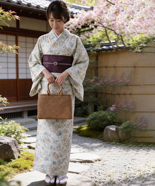 sankyo shokai(サンキョウショウカイ)の「かごバッグ 山葡萄 六角花編み(かごバッグ・レディース・ブラウン・FREE)」の3枚目の写真