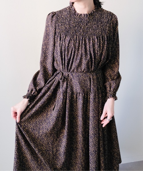 DOLLUPOOPS(ドールアップウップス)の「Shirring Dot Dress(シャーリングドットワンピース)(ワンピース・レディース・イエロー・FREE)」の7枚目の写真