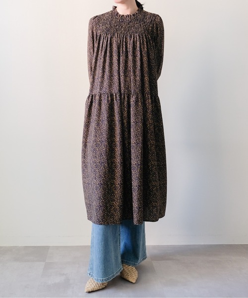 DOLLUPOOPS(ドールアップウップス)の「Shirring Dot Dress(シャーリングドットワンピース)(ワンピース・レディース・イエロー・FREE)」の5枚目の写真