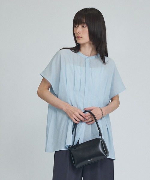 qualite(カリテ)の「ウエストタックブラウス 夏服 オフィスカジュアル きれいめ 羽織り(シャツ/ブラウス・レディース・ブラウン/オフホワイト/ブルー・フリー)」の22枚目の写真
