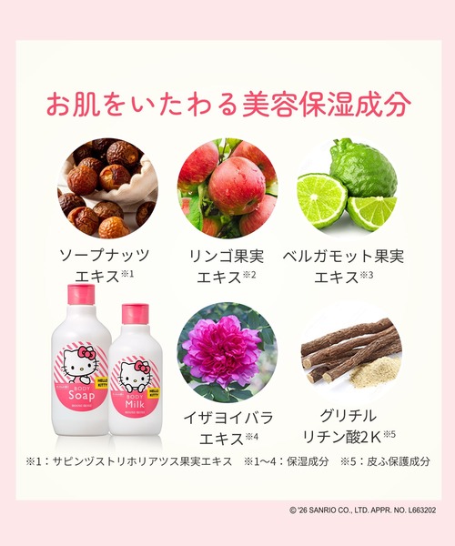 ハウス オブ ローゼ(ハウス オブ ローゼ)の「ハウスオブローゼ / ボディソープ KT(ハローキティ / せっけんの香り) 300mL(石鹸/ボディソープ・レディース・その他・FREE)」の7枚目の写真