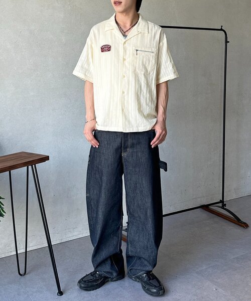 CPCM(シーピーシーエム)の「ワッペンドビー半袖開襟シャツ(シャツ/ブラウス・メンズ・アイボリー/レッド/ブルー・FREE)」の7枚目の写真