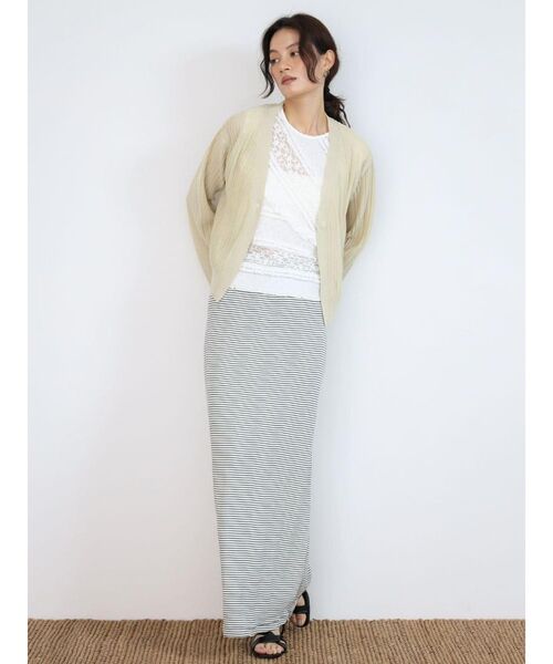 FIKA.（フィーカ）の「Sheer rib knit cardigan（カーディガン/ボレロ・レディース・チャコール/ブラック/ベージュ・MEDIUM）」の14枚目の写真