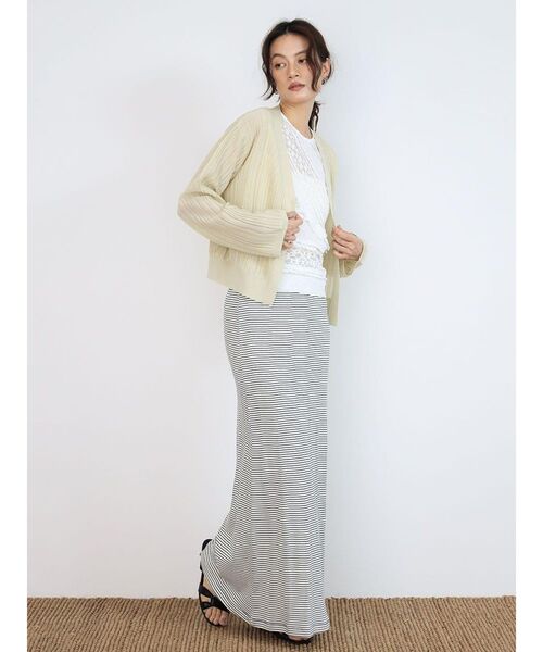 FIKA.（フィーカ）の「Sheer rib knit cardigan（カーディガン/ボレロ・レディース・チャコール/ブラック/ベージュ・MEDIUM）」の15枚目の写真