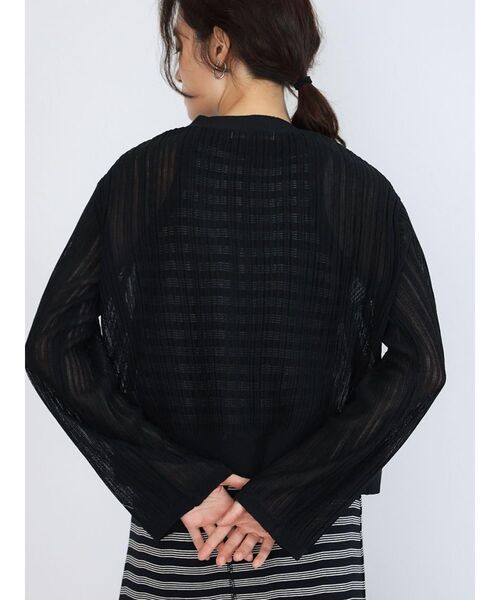 FIKA.（フィーカ）の「Sheer rib knit cardigan（カーディガン/ボレロ・レディース・チャコール/ブラック/ベージュ・MEDIUM）」の5枚目の写真