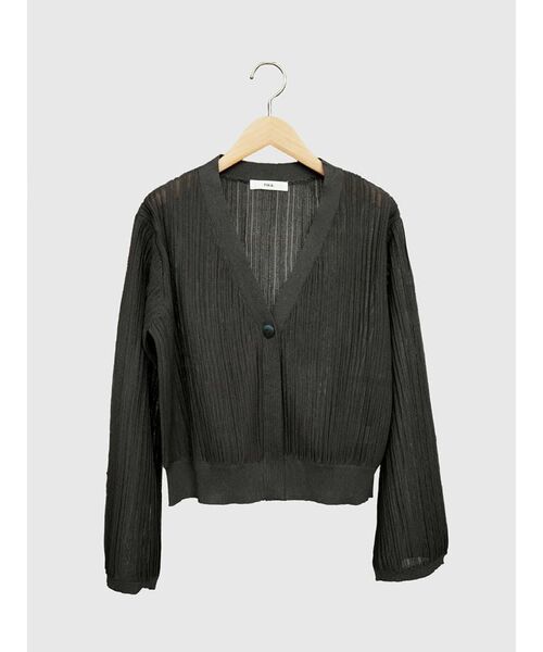 FIKA.（フィーカ）の「Sheer rib knit cardigan（カーディガン/ボレロ・レディース・チャコール/ブラック/ベージュ・MEDIUM）」の18枚目の写真