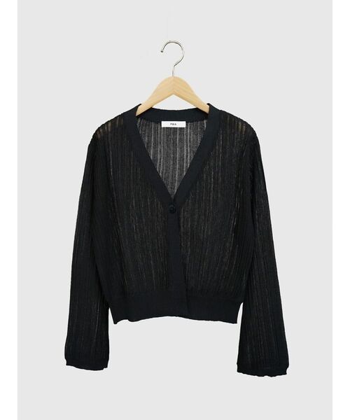 FIKA.（フィーカ）の「Sheer rib knit cardigan（カーディガン/ボレロ・レディース・チャコール/ブラック/ベージュ・MEDIUM）」の17枚目の写真