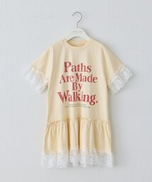 CIAOPANIC TYPY（チャオパニックティピー）の「【KIDS】かすれロゴレースレイヤードミニワンピチュニック（ワンピース）」
