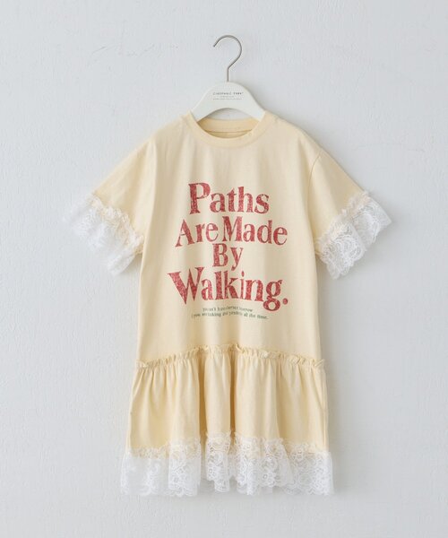 CIAOPANIC TYPY(チャオパニックティピー)の「【KIDS】かすれロゴレースレイヤードミニワンピチュニック(ワンピース・キッズ・チャコールグレー/アイボリー/グレー・110/150/130)」の19枚目の写真