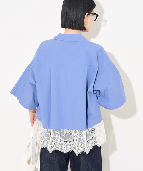 FREAK'S STORE(フリークスストア)の「レースレイヤード シャツ(シャツ/ブラウス・レディース・ブラック/オフホワイト/サックスブルー・フリ-)」の10枚目の写真
