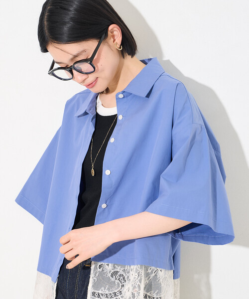 FREAK'S STORE(フリークスストア)の「レースレイヤード シャツ(シャツ/ブラウス・レディース・ブラック/オフホワイト/サックスブルー・フリ-)」の13枚目の写真