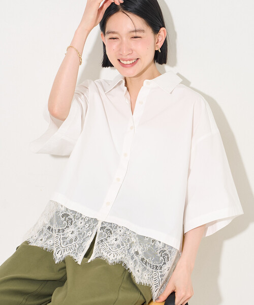 FREAK'S STORE(フリークスストア)の「レースレイヤード シャツ(シャツ/ブラウス・レディース・ブラック/オフホワイト/サックスブルー・フリ-)」の20枚目の写真