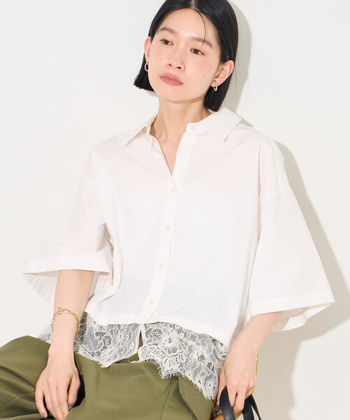 FREAK'S STORE(フリークスストア)の「レースレイヤード シャツ(シャツ/ブラウス・レディース・ブラック/オフホワイト/サックスブルー・フリ-)」の22枚目の写真
