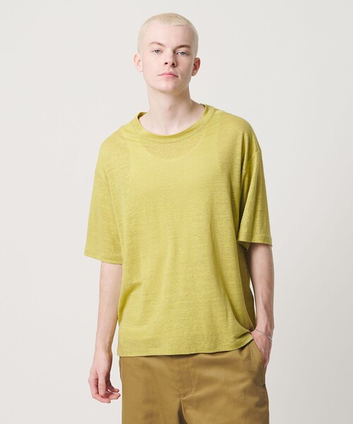 UNITED ARROWS & SONS(ユナイテッドアローズアンドサンズ)の「<UNITED ARROWS & SONS> LINEN CREW TEE/Tシャツ(Tシャツ/カットソー・メンズ・ライム・L/S/XL)」の2枚目の写真