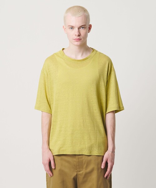 UNITED ARROWS & SONS(ユナイテッドアローズアンドサンズ)の「<UNITED ARROWS & SONS> LINEN CREW TEE/Tシャツ(Tシャツ/カットソー・メンズ・ライム・L/S/XL)」の6枚目の写真