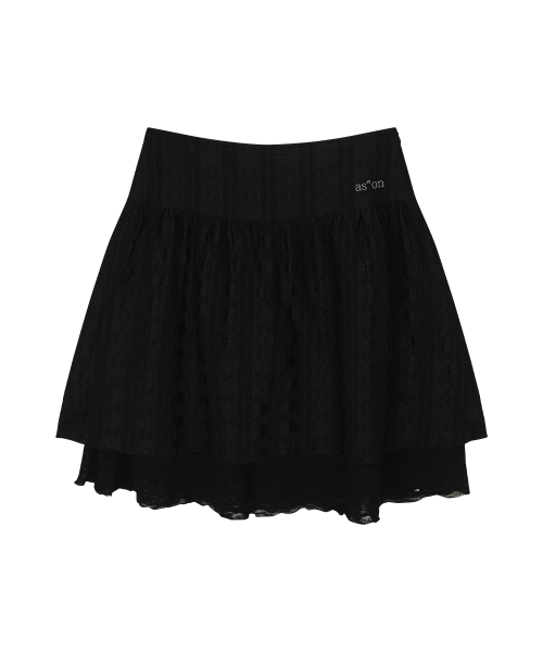 ASON(アズオン)の「LACY CHECK SKIRT / BLACK(スカート・レディース・その他・FREE)」の2枚目の写真