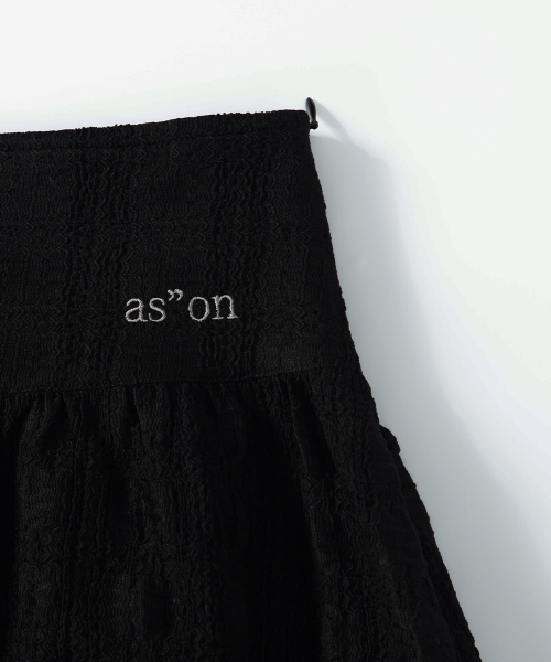 ASON(アズオン)の「LACY CHECK SKIRT / BLACK(スカート・レディース・その他・FREE)」の4枚目の写真