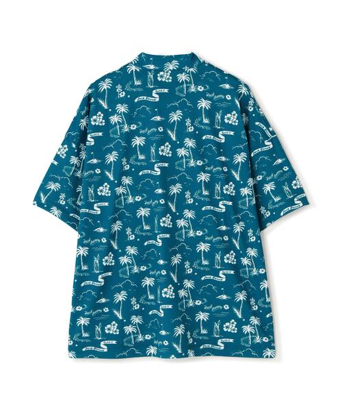 Jack Bunny!!（ジャックバニー）の「【Jack Bunny!!】PEメッシュアロハ柄プリント半袖モックネックカットソー（Tシャツ/カットソー・メンズ・ブルー/オレンジ・LARGE/X-LARGE/MEDIUM）」の7枚目の写真