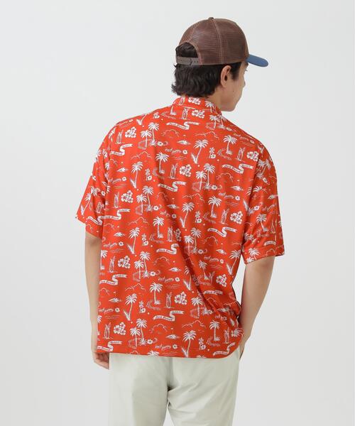 Jack Bunny!!（ジャックバニー）の「【Jack Bunny!!】PEメッシュアロハ柄プリント半袖モックネックカットソー（Tシャツ/カットソー・メンズ・ブルー/オレンジ・LARGE/X-LARGE/MEDIUM）」の13枚目の写真
